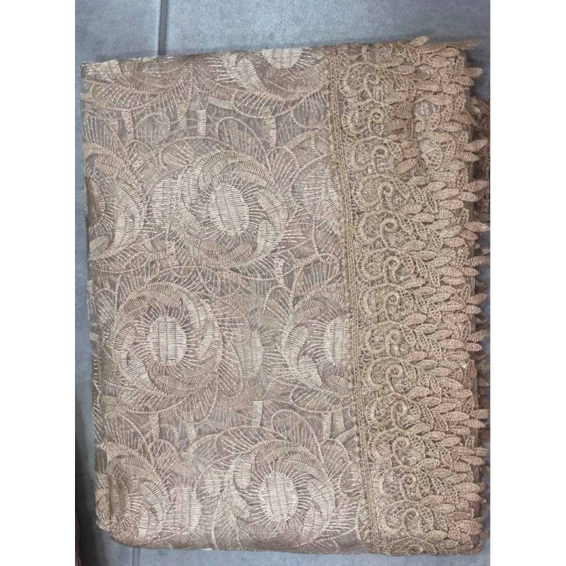 Τραπεζομάντηλο Οργάντζα Κεντημένη 150x220, Μπεζ...