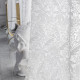 Κουρτίνα έτοιμη ραμμένη με κρίκους, Δαντέλα με σχέδιο Μπαροκ, χρώμα Λευκό